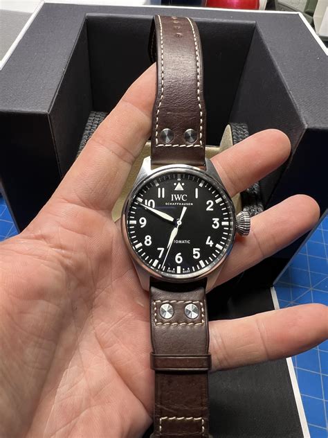 iwc big pilot 43 rubber strap|big pilot 43 strap size.